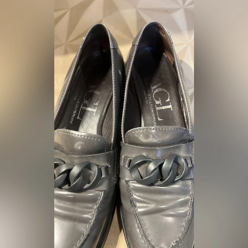 AGL Gray Leather Loafers size EU40